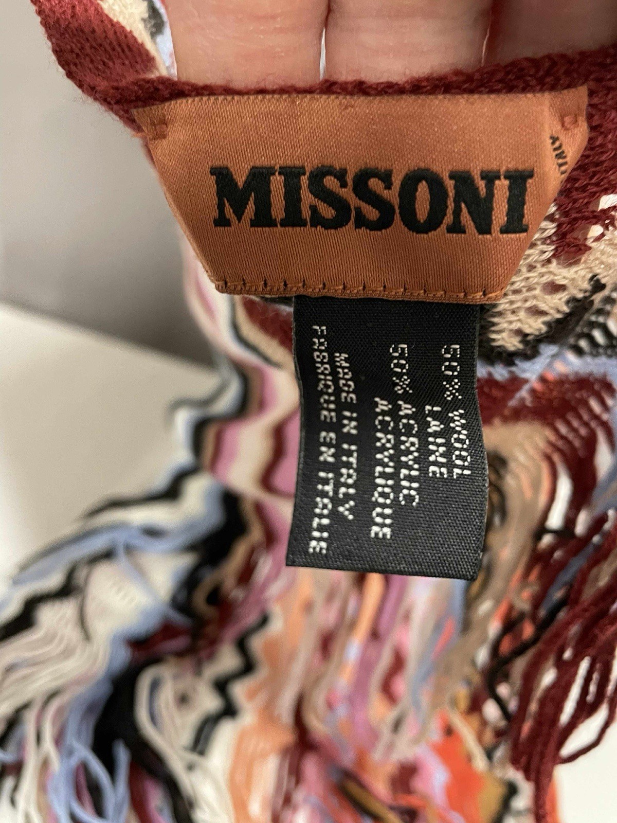 Missoni Brown Multicoloured ZigZag Pattern Scarf - image 12