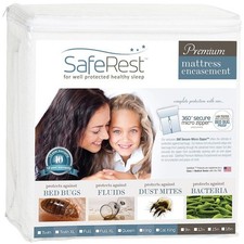 SafeRest Zippered Mattress Protector - Premium 6-9 Inch Waterproof Mattress C...