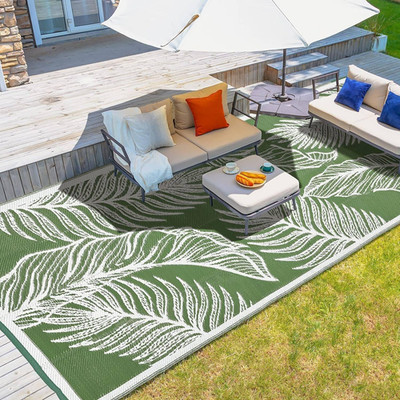Outdoor Rug, 8X10Ft Waterproof Reversible Mat Indoor Outdoor Rugs Carpet, Small