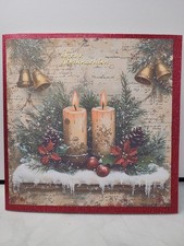 Weihnachtskarte Kerzen 16x16 cm mit Umschlag Weihnachten Karte Handgemacht NEU