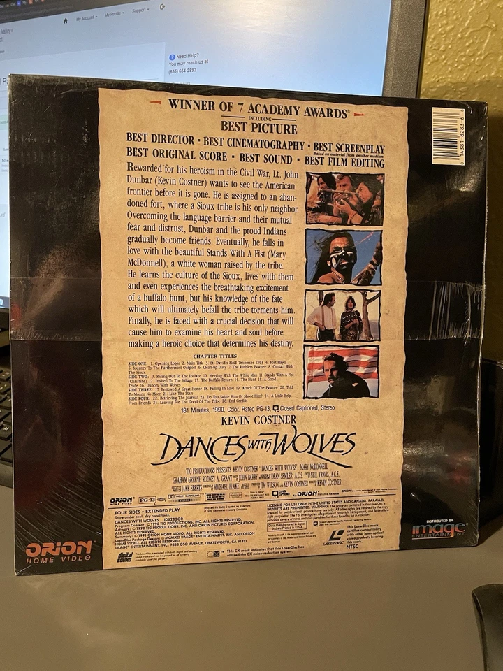 Dances With Wolves Laserdisc LD - 2 Disc - Kevin Costner - Image 2 of 2