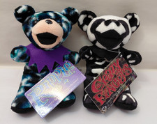 Grateful Dead Bean Bear Plush Toy Liquid Blue Lot of 2 Ripple  Crazy Fingers