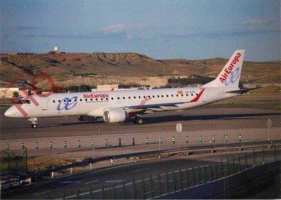 Ansichtskarte:-AIR EUROPA EMBRAER EMB-195 EC-KYO @ MADRID [OKC 1317]
