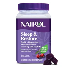 Natrol Sleep + Restore Gummies*03/2027*5mg, Cherry Flavor, 60 Gummies