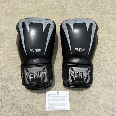 Venum Giant 3.0 Nappa Leather Hook and Loop Boxing Gloves - Black/White 12oz