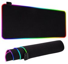 31.5x12in RGB Gaming Mouse Pad Glowing Extended Soft Keyboard Mat Non-Slip Pad