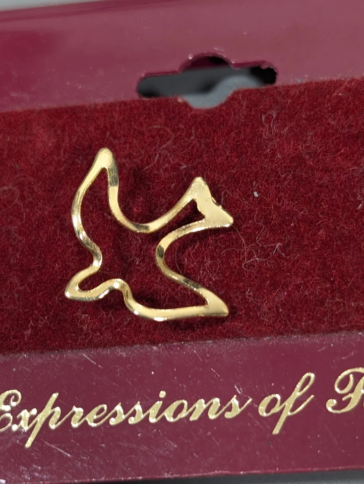 Expressions of Faith Gold Tone Dove Pin Brooch Religious Christian Lapel Pin - Image 3 of 4