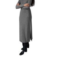 Rodier Juoe Droit Damen Midirock Grau Mit Wolle Und Kaschmir Xl