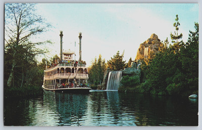 1960s Disneyland Postcard The Mark Twain at Cascade Mountain Unposted