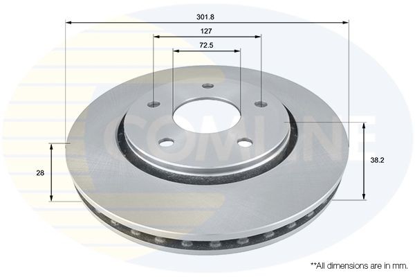 Brake Disc Front Fits Chrysler Grand Voyager Dodge Fiat VW COMLINE ADC2324V