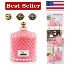 Versatile 20oz Pink Decorative Storage Jar - Ideal for Candies and Keepsakes