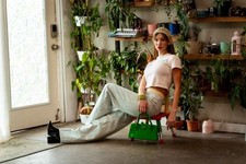 Disco 1970s Blue Green  White Plaid Bellbottoms Pants Slacks