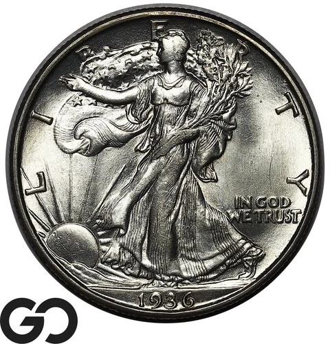 1936-D Walking Liberty Half Dollar, Gorgeous Superb Gem BU++