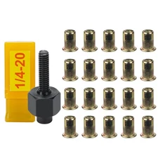 20pcs 1/4-20 Rivet Nuts with Hand Nut Tool Set, Manual Rivnut 
