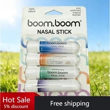BoomBoom Nasal Inhaler Stick – Vapor Flow Tech with Essential Oils + Menthol