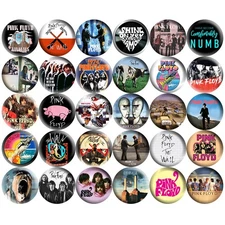 Pink Floyd 1" Pinback Buttons 70s 80s Classic Rock Retro Music Band 30 Pins Set