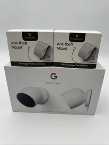 Google 2 Paquet Nest alimenté par batterie 1080p HD Caméras de sécurité avec supports antivol