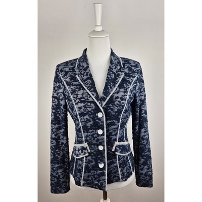 Just White Damen Stoff Blazer 38 M wunderschön ausgefallen Übergang blau