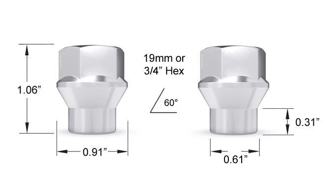 Asiento cónico cono ET abierto cromado plateado 24 tuercas 12x1,5 (rosca extendida) Foto 3 de 4