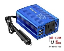 150W Car Power Inverter DC 12V to 110V AC Converter with 3.1A Dual USB Power