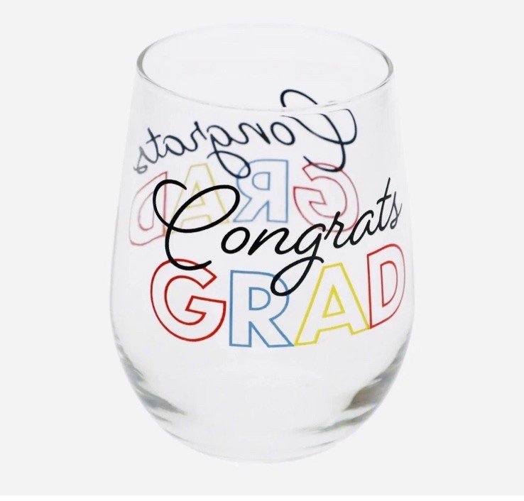 Greenbrier “Congrats GRAD” 16.8 oz Inspirational Seamless Bear/Wine Glass