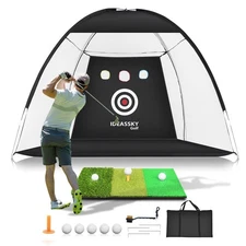 Golf Net with Practice Mat,Golf Hitting Aid Nets 10x7FT for Backyard Driving ...
