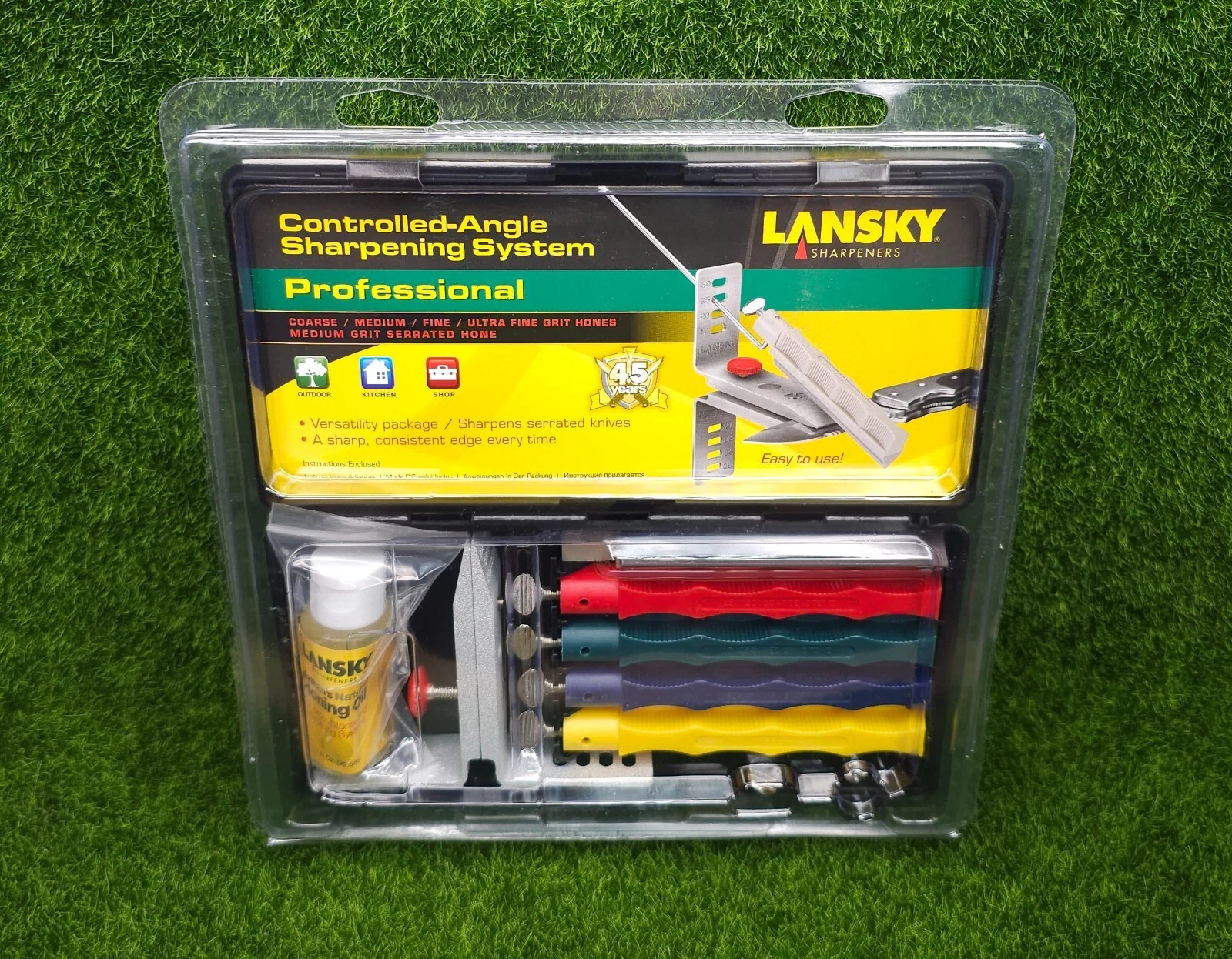 Lanksy 5-Stone Professional Sharpening System with Honing Oil & Case - LKCPR