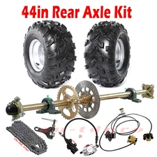 44" Go Kart Rear Live Axle Kit Brake Disc Sprocket Wheels Chain Wheel Hub DIY