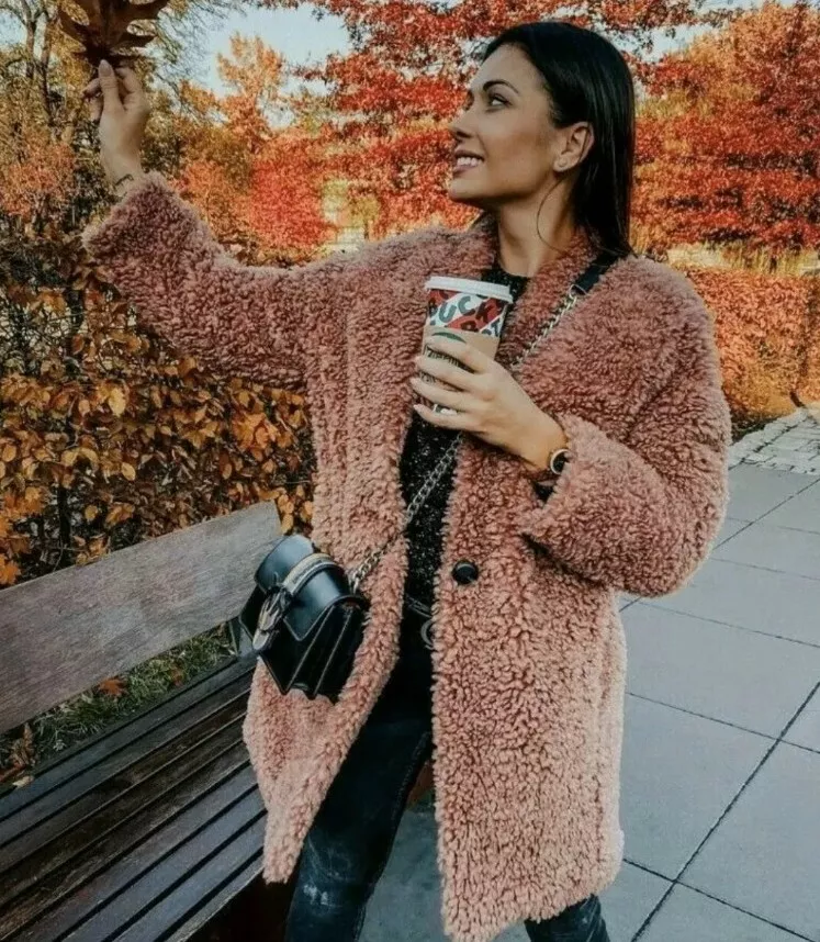 Zara brown teddy bear coat discount