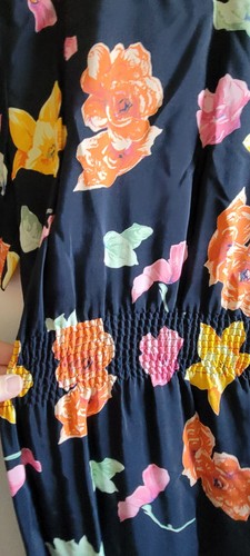 Vintage Positive Attitude Dress Size 6 Colorful Floral Button Front Side Pockets - Picture 6 of 6