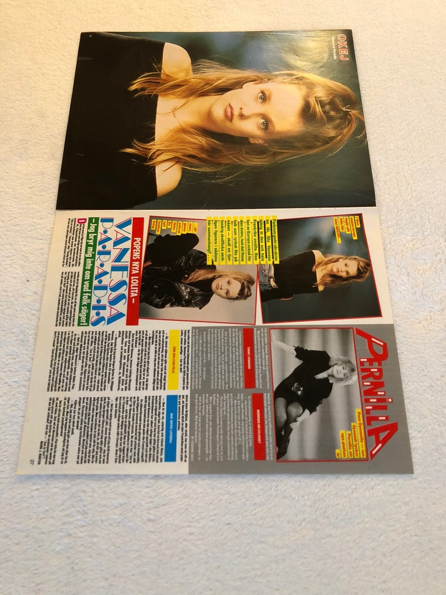 VANESSA PARADIS 1987 Clipping Poster Swedish magazine Okej Vintage