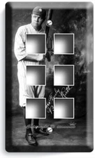YOUNG BABE RUTH BASEBALL LEGEND SIGNATURE LIGHT SWITCH OUTLET PLATES SPORT DECOR