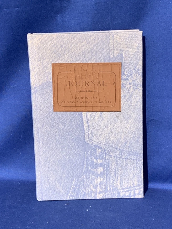 New C R Gibson Made in USA Horse Leather Denim Cloth Patch Work Journal ❤️sj10m2 - Image 2 of 4