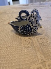 Henriot Quimper France Double Swan Salt And Pepper Cellers #596 On The Bottom