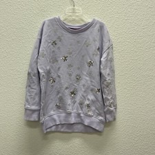 Gymboree Girls 7 8 Medium Star Sweatshirt Sequins Glitter Purple Top Play