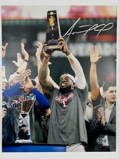 ADOLIS GARCIA TEXAS RANGERS SIGNED 11x14  PHOTO 23 WS CHAMPS BAS WITNESS