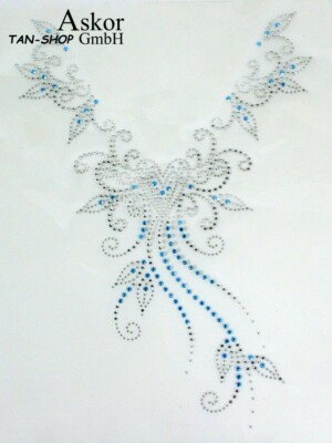 2x Strassmotiv Strass Hotfix Bügelbild 25x34cm Applikation Strasssteine Neu