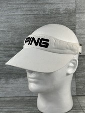 VTG PING Logo Golf Double Adjustable Strap Back Golf Visor USA Made White Black