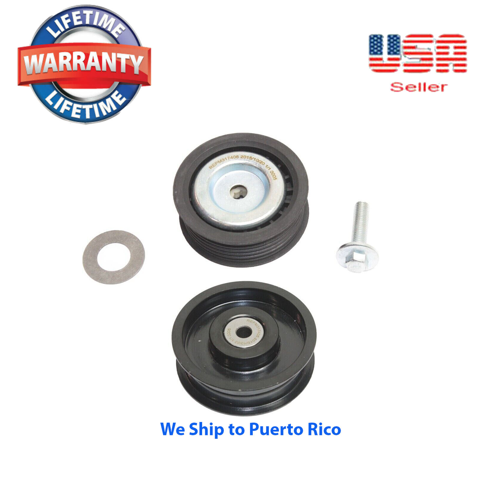 Mercedes C E ML R SLK Upper Accessory Belt Idler Pulley Set of 2