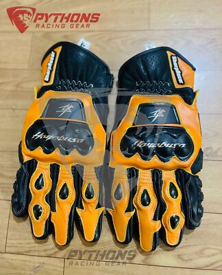 Suzuki Hayabusa Motorcycle Motorbike Racing Leather Gloves