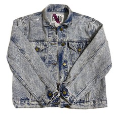 Gitano Outwear Acid Wash Jean Jacket Vintage Women’s Sz S Embroidered Cropped