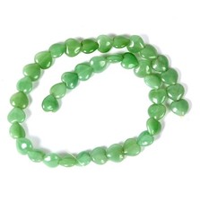 String of Jade Heart Shaped Beads for Jewellery Making (T15S)