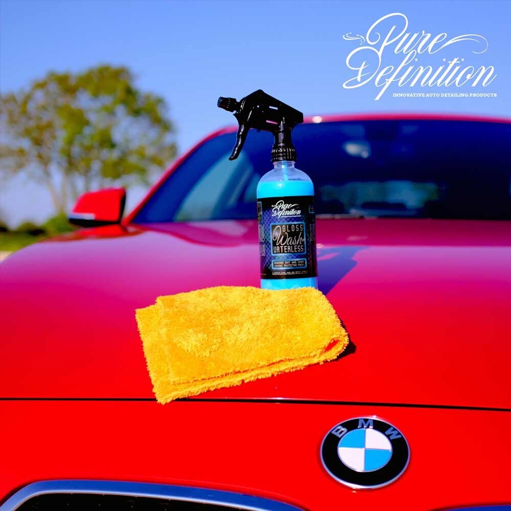 Car Waterless Wash & Wax Kit High Gloss Carnauba Showroom Cleaning
