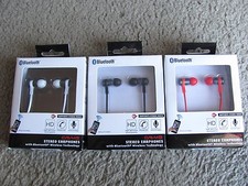 New Craig Stereo Bluetooth Wireless Earbud Headphones w/Mic Red /Black /White