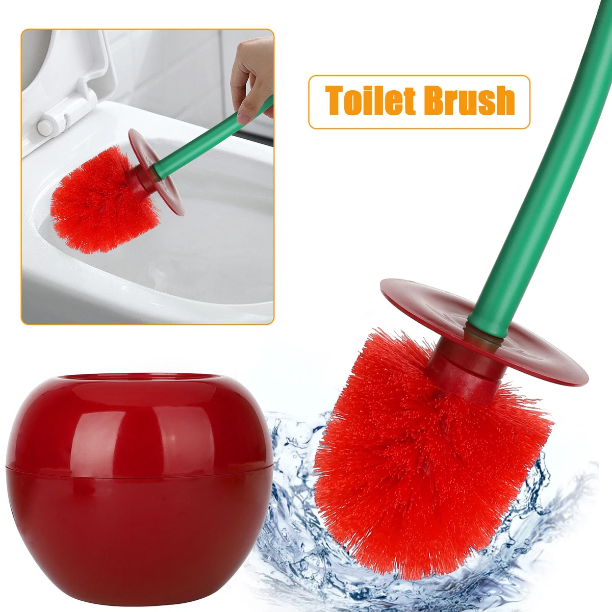 Toilet Brush Holder Set Cherry Shape Standing Lavatory Cleaning