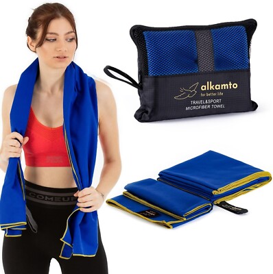2 Pack Microfiber Gym Towels Quick Dry Sweat Absorbent for Workout Travel