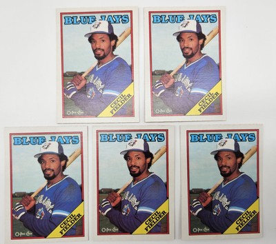 Lot of 5 1988 O-Pee-Chee Cecil Fielder #21 - Toronto Blue Jays - Canadian