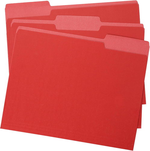18 Packs Red File Folders - Colored File Folders Letter Size,1/3 Cut ...