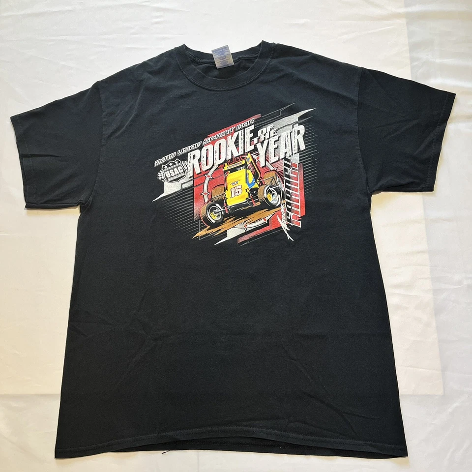 Camiseta Vintage Sprint Car Aaron Farney Masculina Brookston, IN Rookie 2015 Grande - Imagem 2 de 4