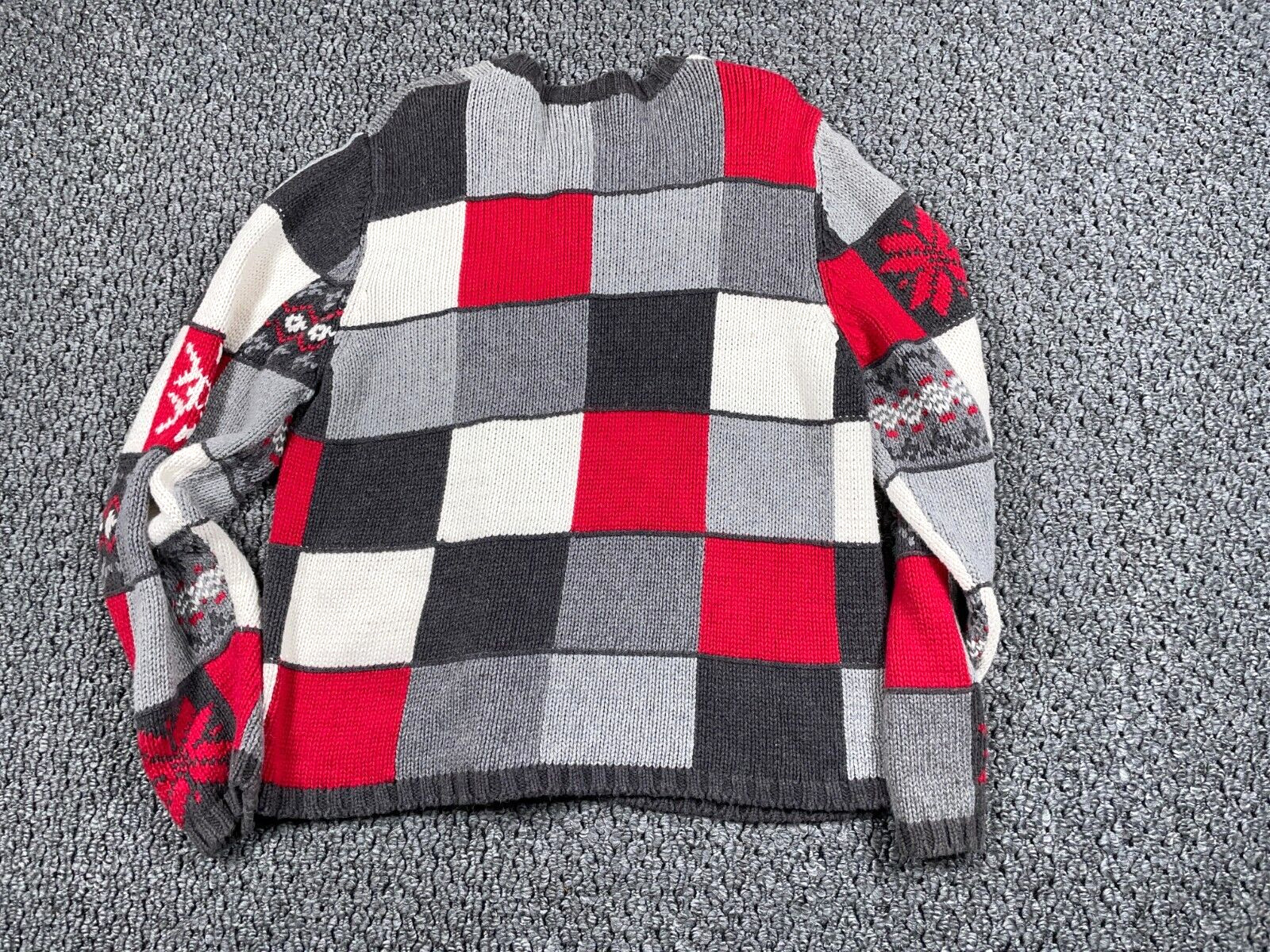 Patchwork Snowflake Pattern Cardigan Women's XL R… - image 2